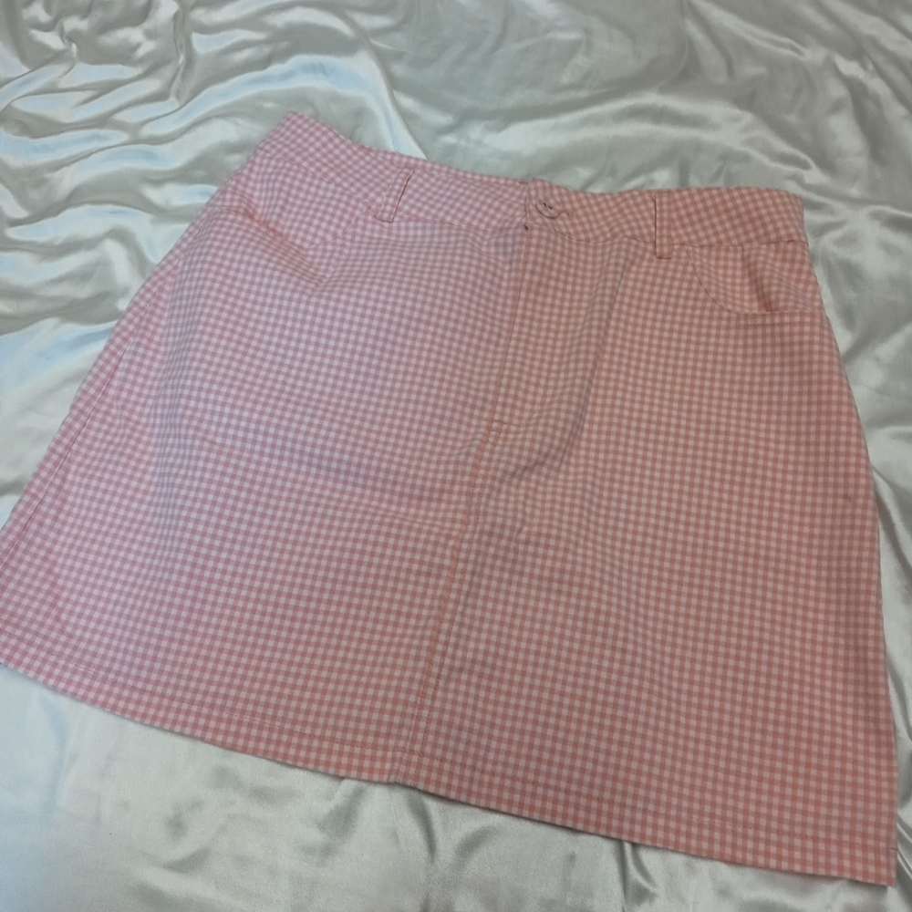 Forever 21 Pink Plaid Mini Skirt